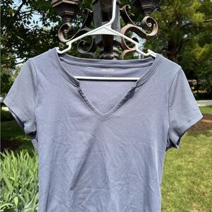 Hollister Women's Blue V-Neck Top